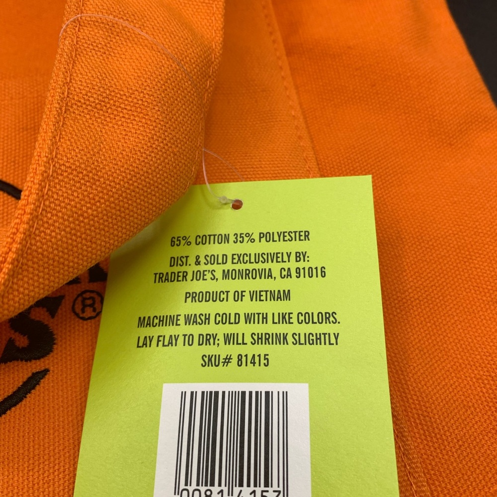 Trader Joe's Halloween Trick or Treat Orange Tote Bag - Picture 9 of 12